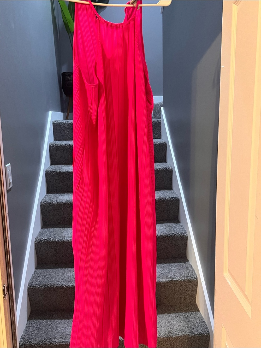 Target Hot Pink Pleated Maxi Dress